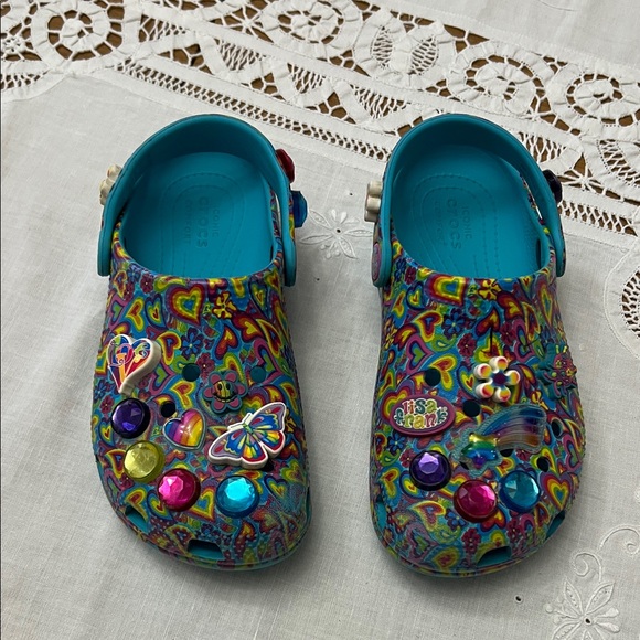 CROCS Other - CROCS Lisa Frank hearts design size C13